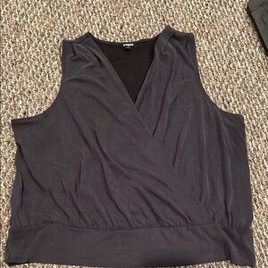 Express Black Sleeveless Surplice Blouse